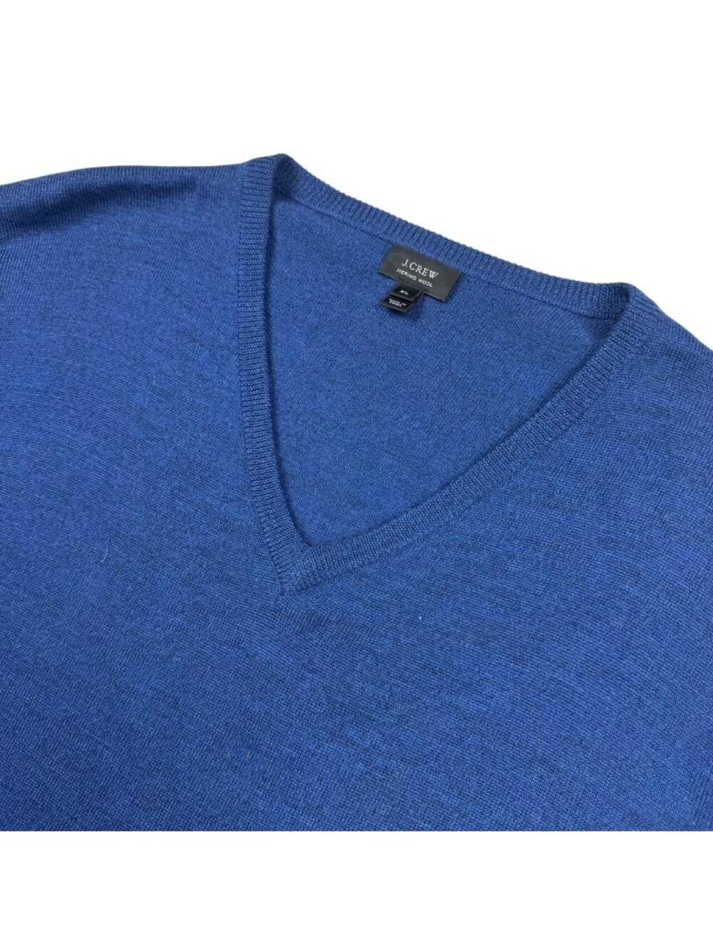 J Crew Men’s 100% Merino Wool V-Neck Pullover Sweater Blue • XL